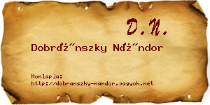 Dobránszky Nándor névjegykártya