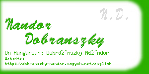 nandor dobranszky business card